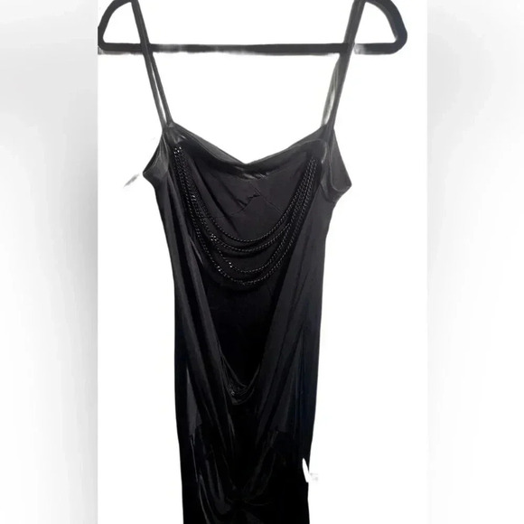 Rock & republic blck chain detail low back spaghetti strap evening party dress 8 - Picture 3 of 7